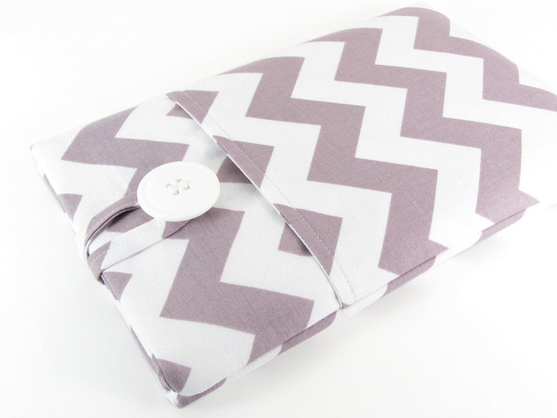 Google Nexus 7 Case, Nexus Case, Nexus 7 Sleeve, Nexus 7 Cover, Nexus Sleeve, Padded, Pocket - White Grey Chevron
