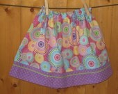 Spring Summer Retro purple blue green infant toddler girls skirt