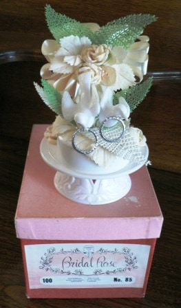 SALE 15 Percent Off  ... DOVES WEDDING Cake Topper in original box ... vintage wedding