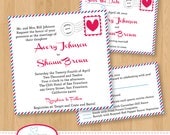 Airmail Wedding Invitation and Save the Date Package