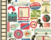 October Afternoon Boarding Pass 12x12 Shape Stickers