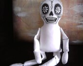 Dia de los Muertos raggedy skeleton art doll
