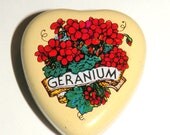 Vintage Candle Heart Shape Geranium Scented