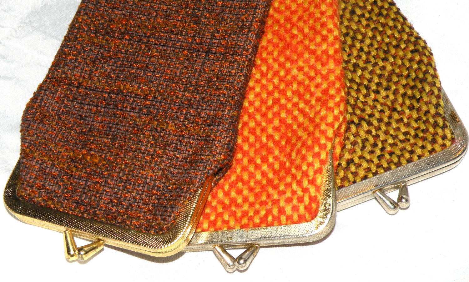 Vintage Eyeglasses Cases Fabric Kiss-Lock Makeup/Cigarette Case