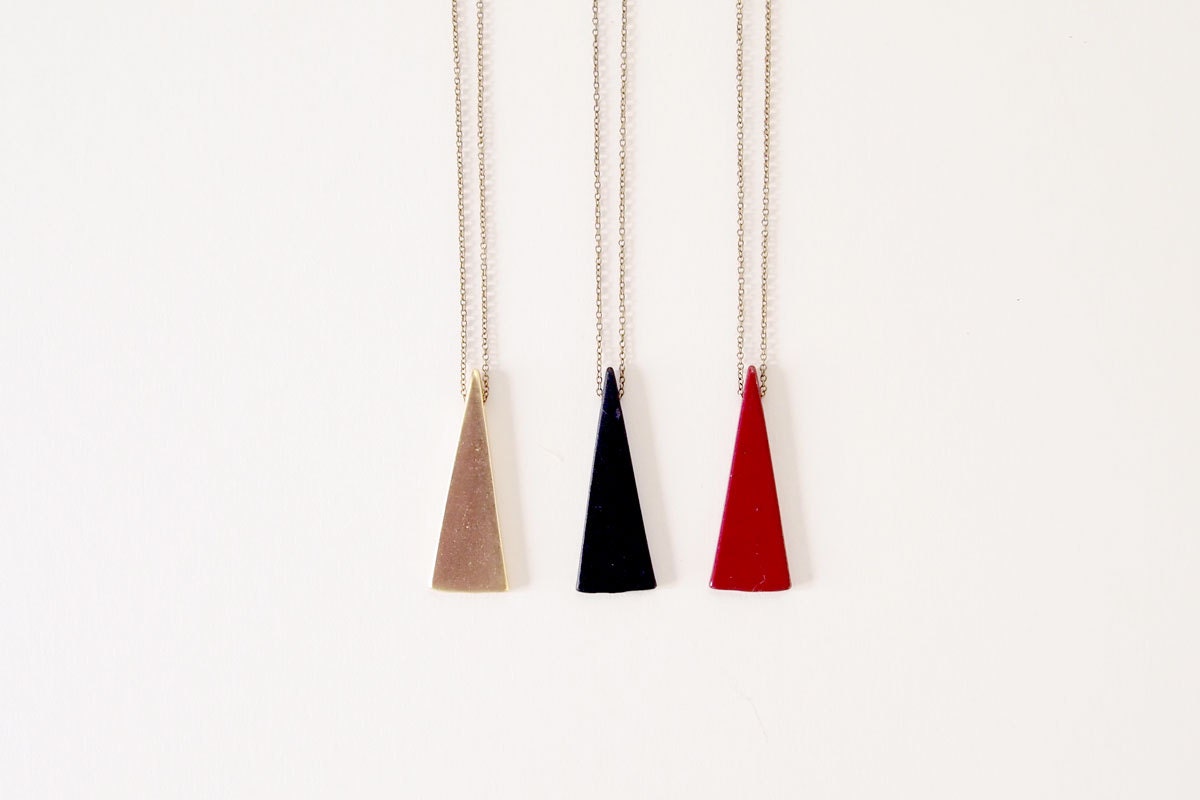 LIMITED Geometric Necklace : Single Triangle Necklace, Layering Necklace