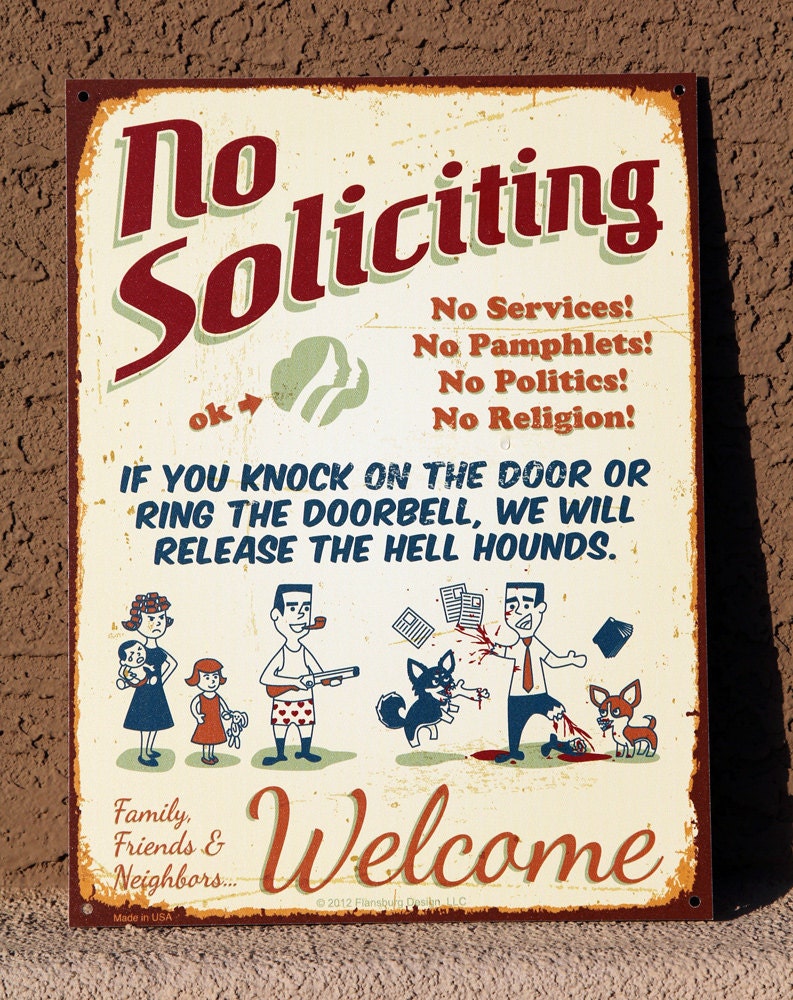 New No Soliciting Sign - HELL HOUNDS Series V