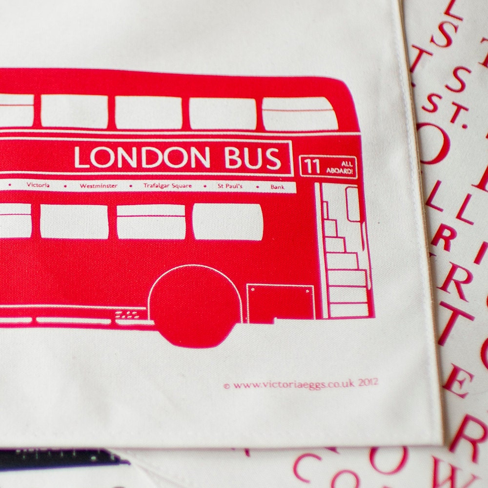 London Bus Canvas Tote Bag