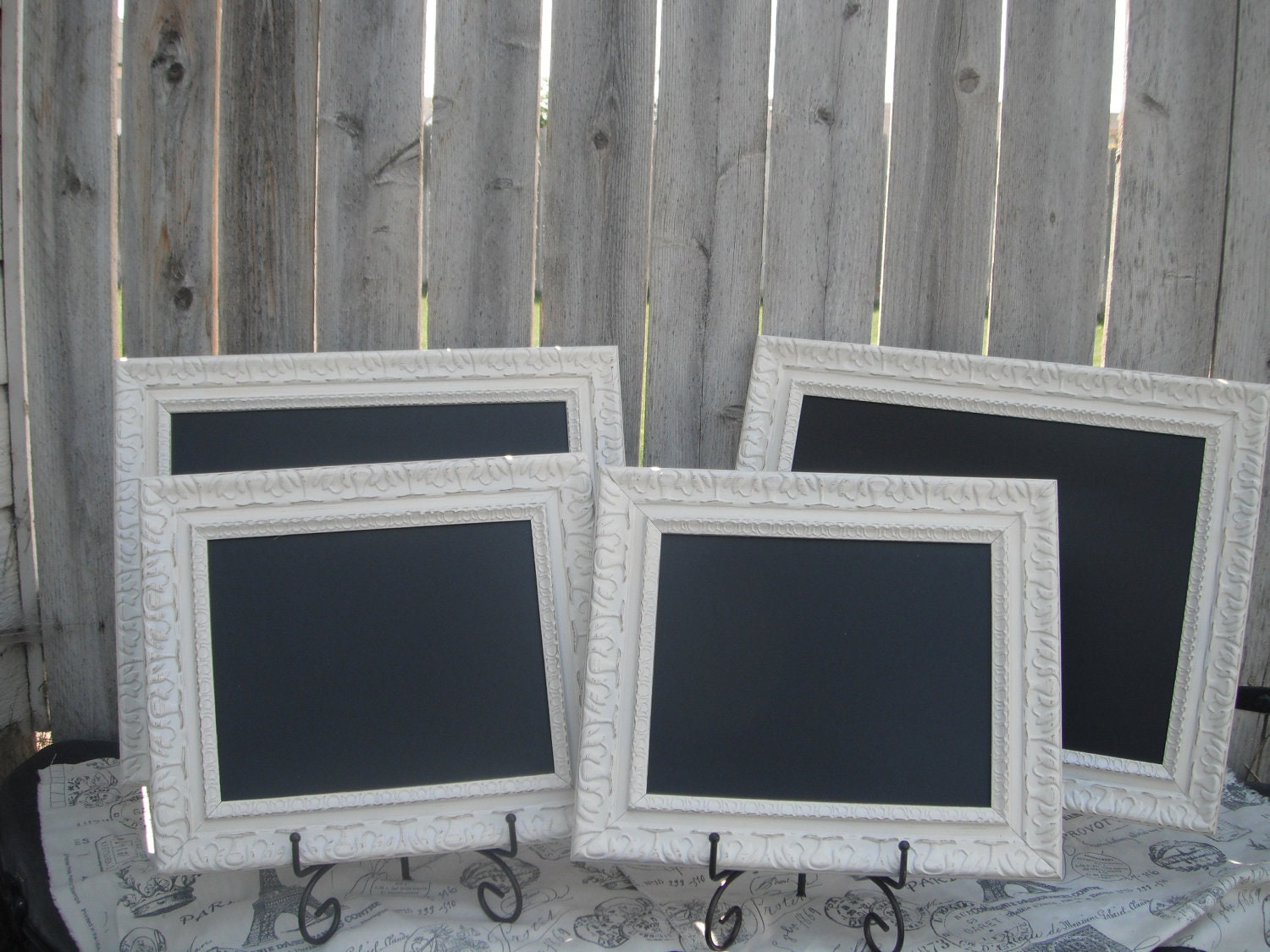 4 Large Chalkboards - You Choose- shabby chic wedding - with easels and chalk ink pen