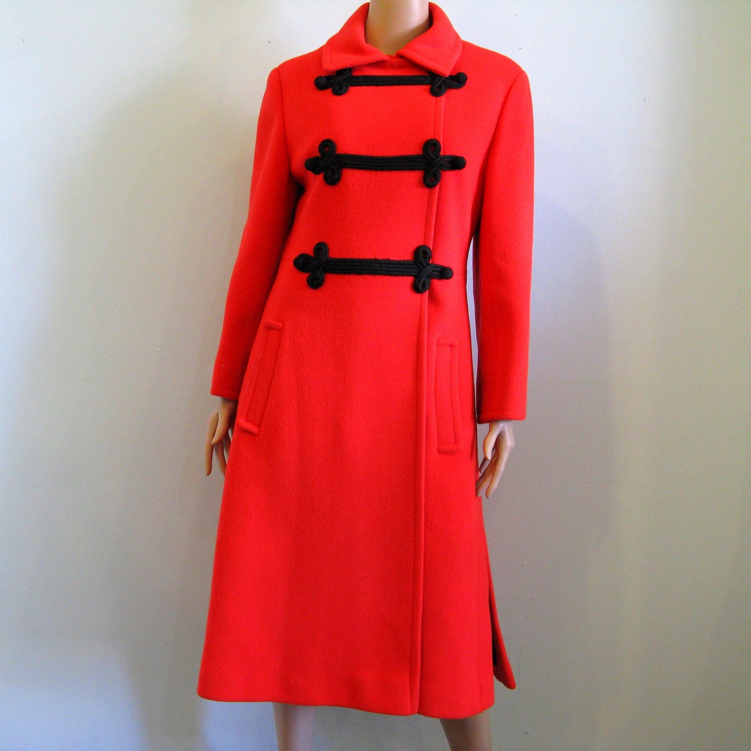 1960s Coat // MAJORETTE // Bright Orange MOD Coat // Gano Downs // S-M