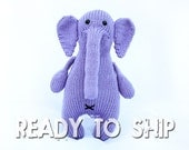 SALE--Elephant Stuffed Animal: Esther the Hand Knit Amigurumi Elephant