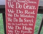 we do Grace, Family Rules, Primitive, Version 3, Subway Art, Typography, Distressed, Sign, Decor