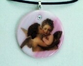 Angels of Peace Amulet With 20-Inch Genuine Sterling Silver Chain &  Black Rubber Neck OOAK