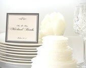 Wedding PLACE CARD Escort Card Seating Card: New York (Classic Script, Black and White) Place Card DEPOSIT order
