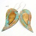 Green Patina Brass Paisley Teardrop Handcrafted Eco Friendly Oxidized Metalwork Soldered Artisan Dangle Drop Earrings Gift for Her