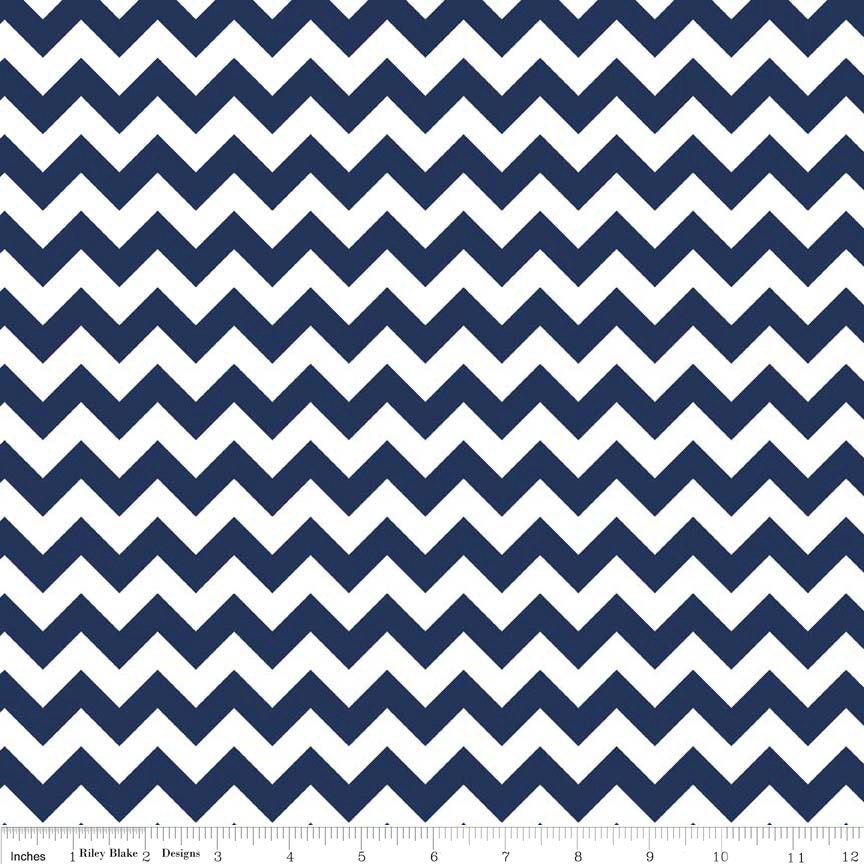 Chevron in Navy, Small, Riley Blake Designs, RBD Designers, One Yard, 1 Yard