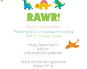 Printable Dinosaur Baby Shower Invitation