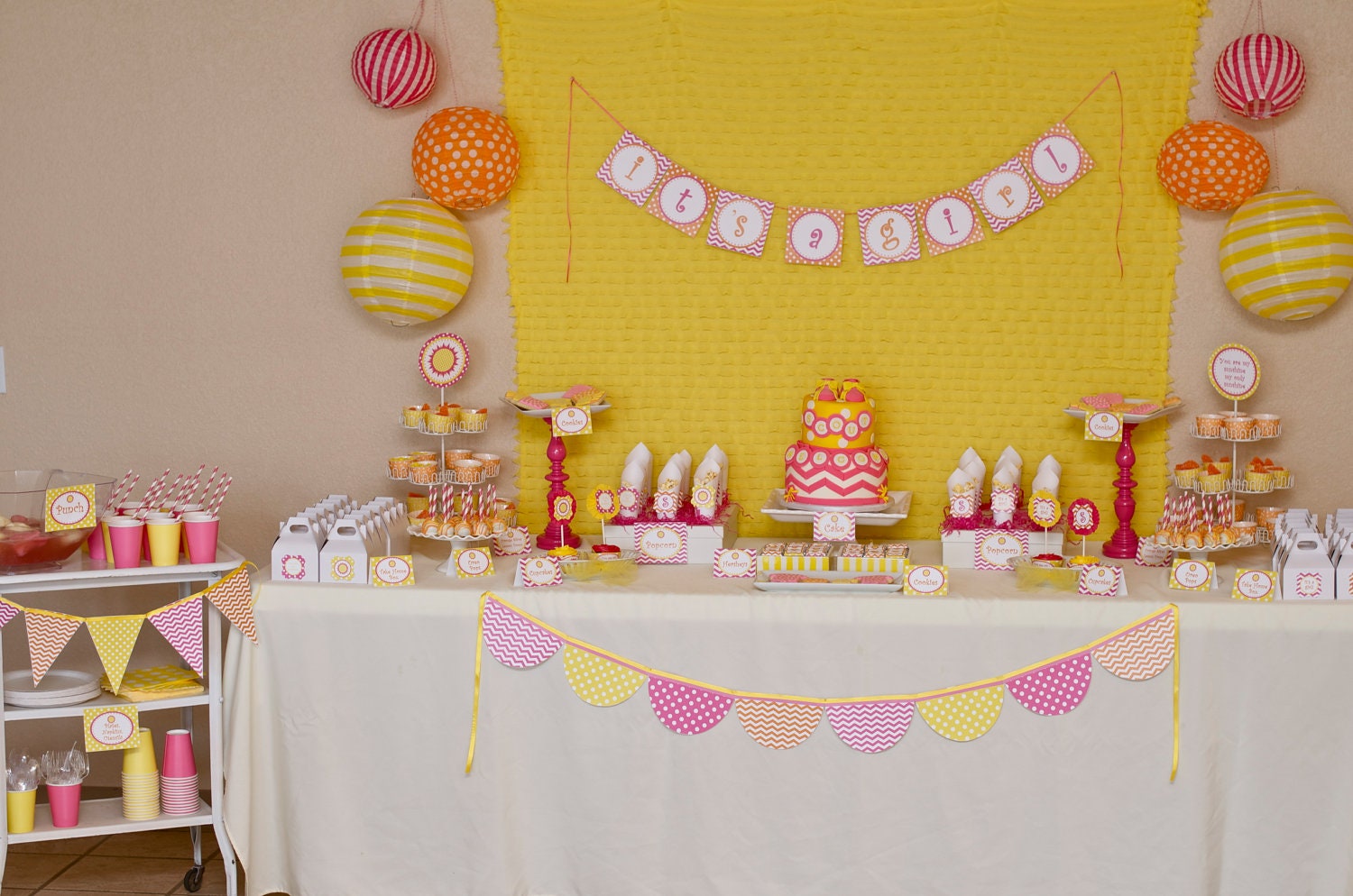 You Are My Sunshine Birthday Party - PRINTABLE Personalized Package - With Custom Invitation - Chevron Il_570xn