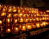 20x9 inch Original Photography "Votive Candles" Religious, Christian Art