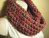 Bright Multicolor Cowl Infinity Circle Scarf Neckwarmer Multicolor
