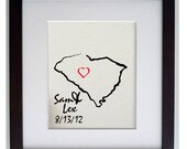 SOUTH CAROLINA WEDDING gift - 8x10 - personalized print with custom date and names