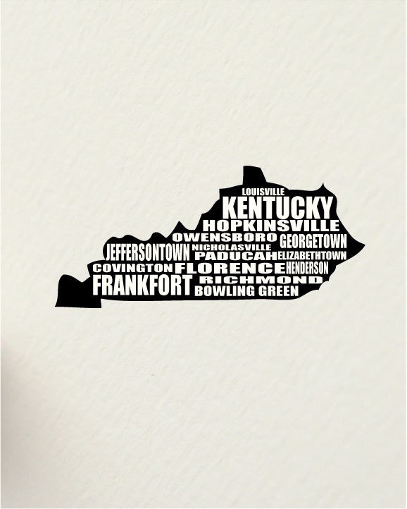 SALE a word about KENTUCKY, Frankfort USA 8 x 10 digital print design - custom