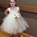 Burlap Tutu Dress- Vintage Wedding- Tulle color and flowers can be customized