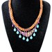 Kershie, Chunky Neon Necklace, tribal necklace, raw ropes with chains and hand painted rhinestones. OOAK