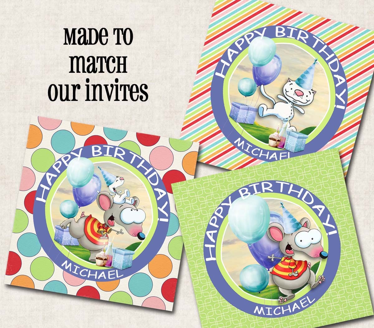 Toopy and Binoo Gift Bag Tags or Cupcake Toppers, Birthday Party, (Digital File)