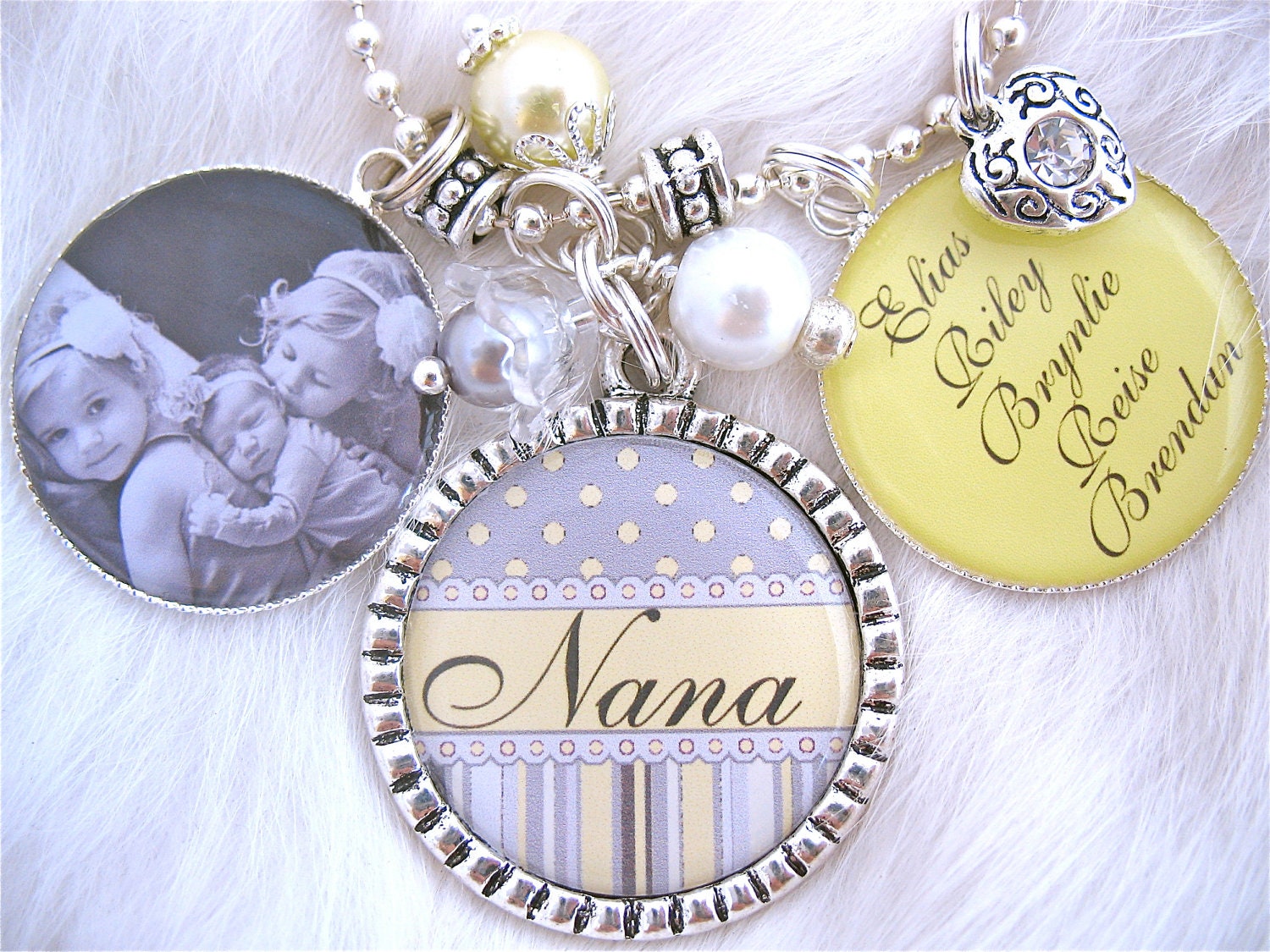 NANA PHOTO PENDANT Gift personalized Bottle cap Grandmother, Grandma Nonna Jewelry Inspirational Quote, Grandchildren Names Necklace, Mom