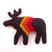 SALE Rustic moose with chevron magnet, number 74
