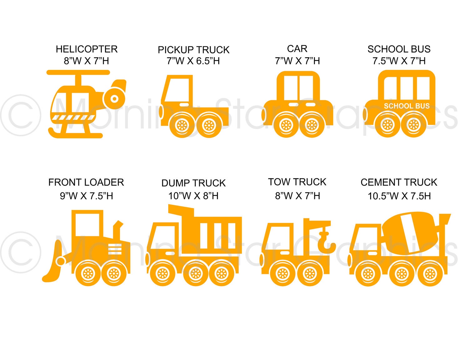 Vinyl Cars and Trucks -- Kids Vinyl Wall Decals -- BUY 3 GET 1 FREE