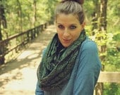 CLEARANCE Green & Brown Geometric Infinity Scarf