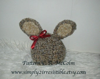 Benjamin Bunny Hat Pattern - Crochet Pattern 36 - Newborn to Adult - INSTANT DOWNLOAD