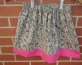 Girls skirt, ARMY fabric, 2t, 3t, 4t, 5t