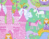 Timeless Treasures Fabric - Fairy Tale Princess and Castles - ConKerr Cancer Collection - Novelty Fabric