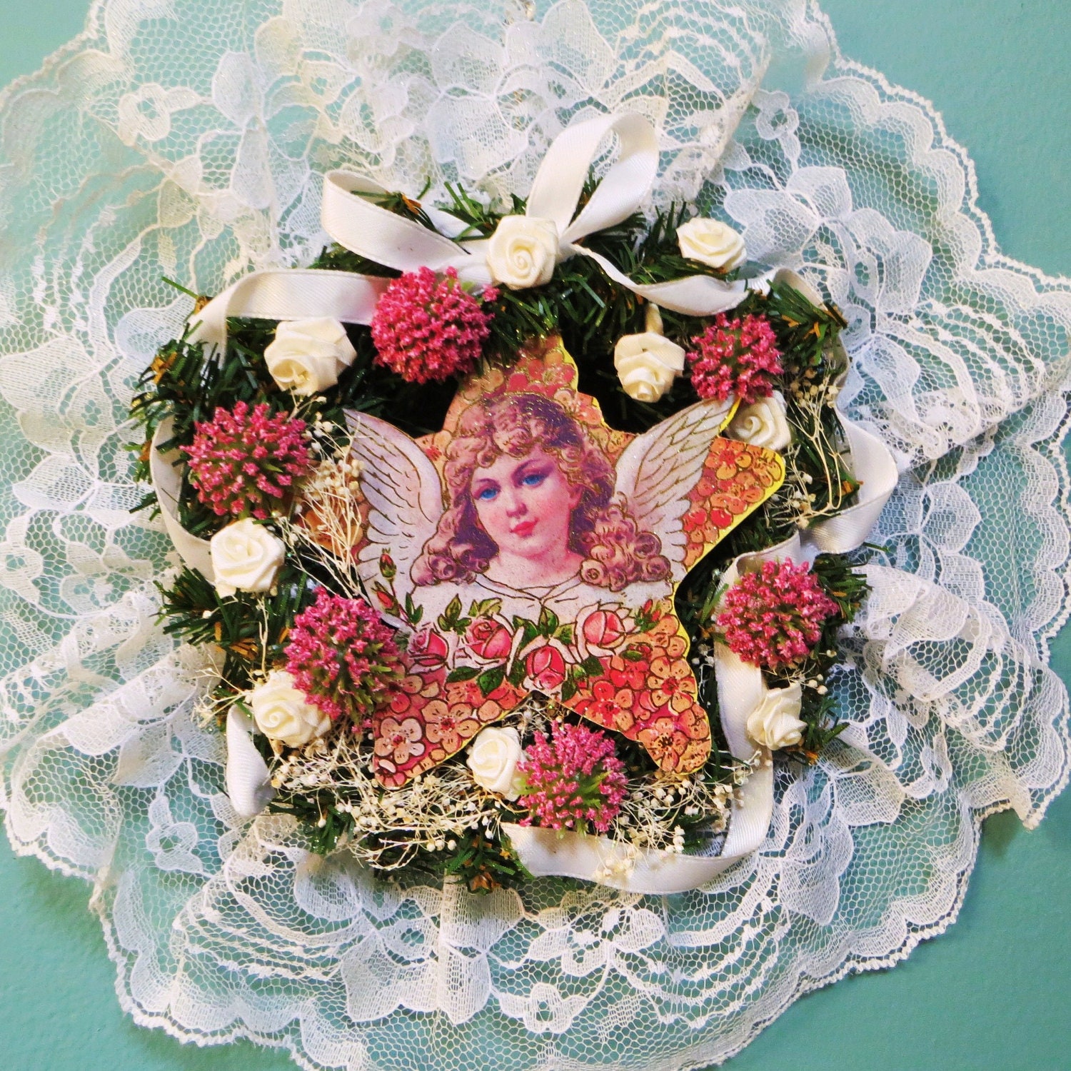 Lace Victorian Angel Wreath