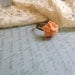 Peach Triple Flower Cabochon Ring - Flower Ring - Adjustable - Antique Brass/Silver
