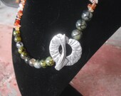 Koi pond hand beaded necklace