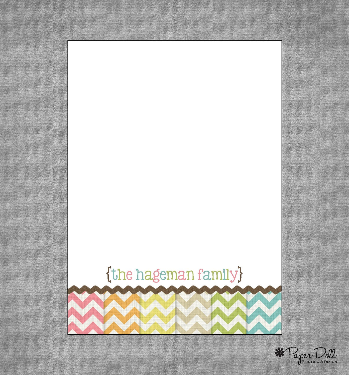 5x7 Notepads - Chevron Rainbow colors