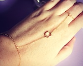 Slave bracelet- Gem bracelet ring duo