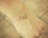 Gold chevron bracelet-military, tribal, aztec, brass jewelry