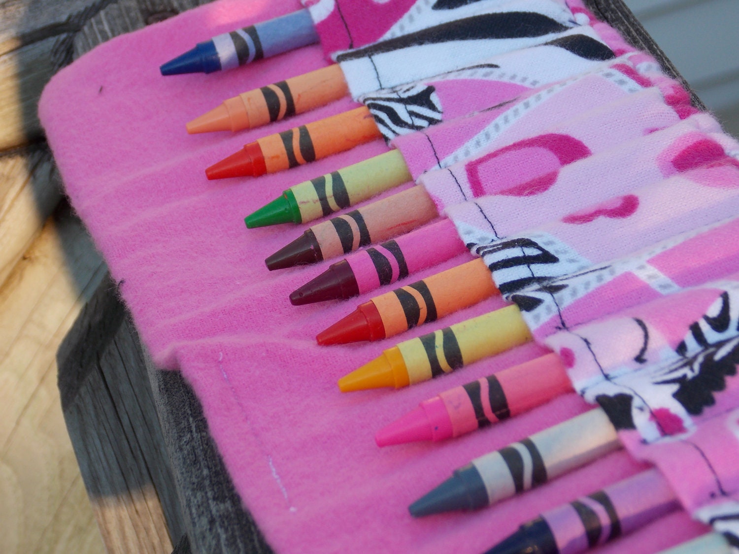 Birthday Sale--Zebra Crayon Roll