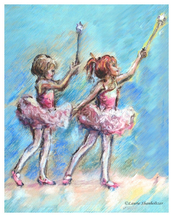 Ballet  Ballerina dancing,Nursery Art, print  Girls  Reproduction Children  blue