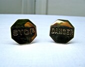 Stop Sign Cuff Links - Vintage Danger Cuff Links