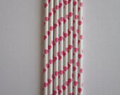 25 Bubble Gum Pink Heart Paper Drinking Straws Il_170x135