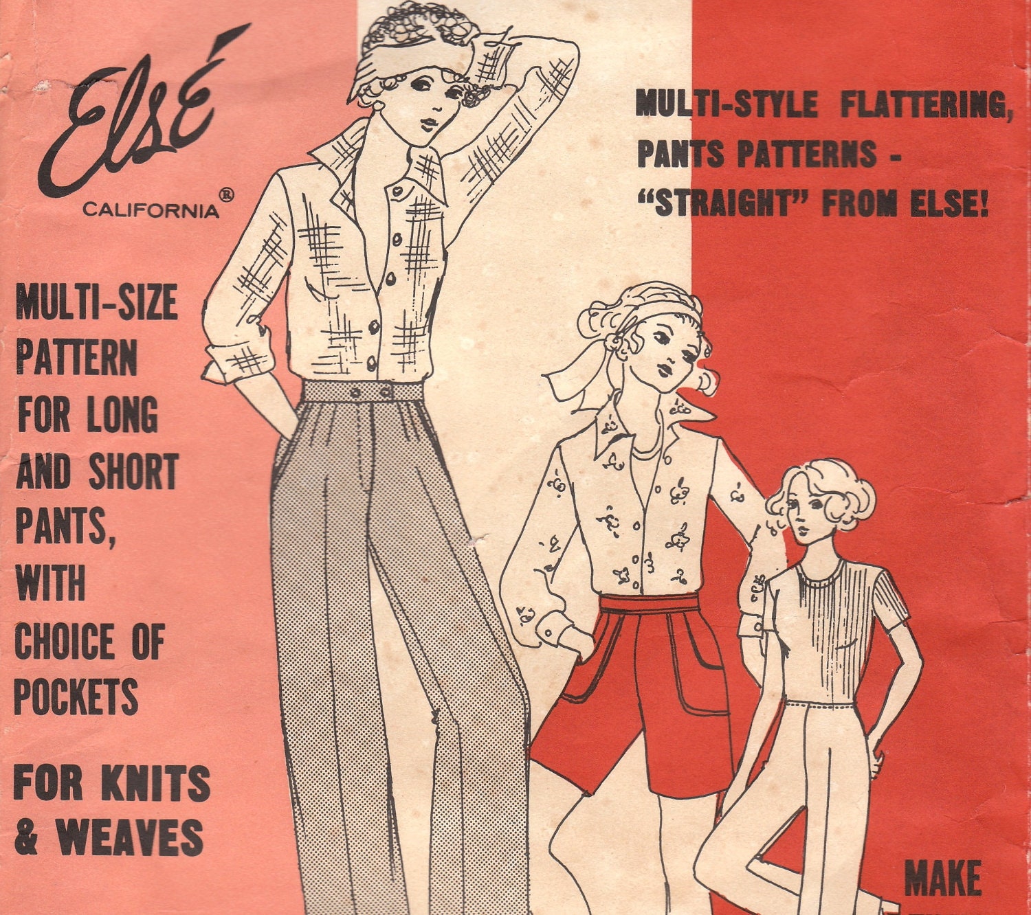 70s Shorts & Pants Pattern Else 195 Waist 22 - 32