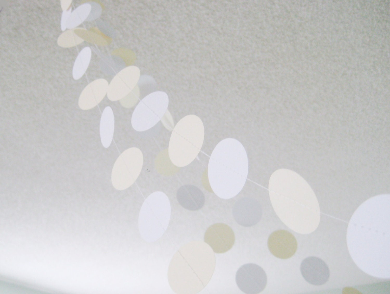 White and Cream 12 ft Circle Paper Garland- Wedding, Birthday, Bridal Shower, Baby Shower, Party Decorations