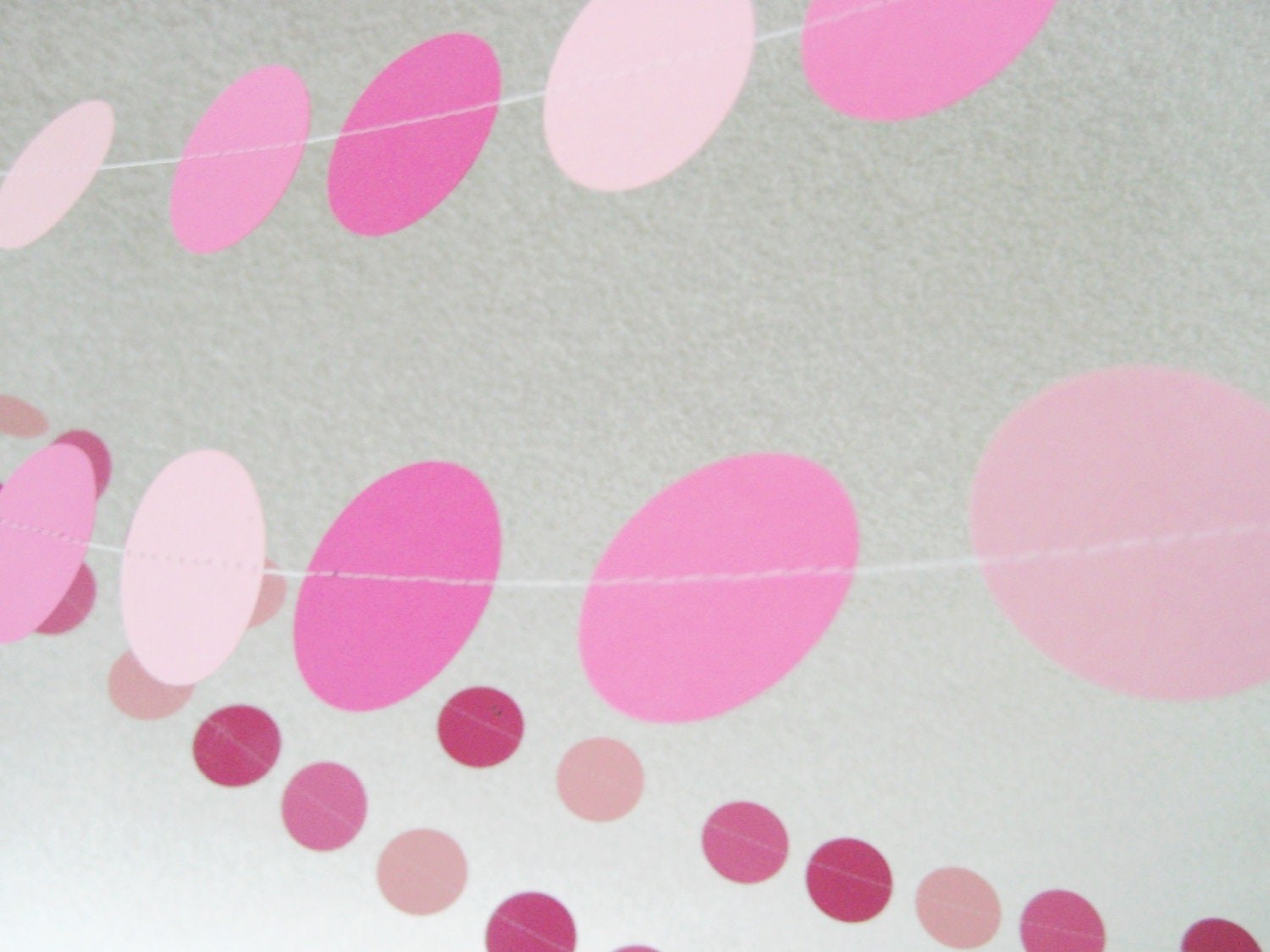 Pink, Light Pink, Hot Pink 12 ft Circle Paper Garland- Wedding, Birthday, Bridal Shower, Baby Shower, Party Decorations