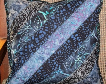 Indigo Batik Pillow, Batik Throw Pillow, "Mood Indigo"