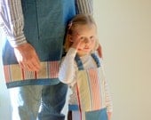 Father Son Apron Set, Matching Daddy and Me Aprons, Sturdy Blue Denim, Father's Day Gift, Free US Shipping